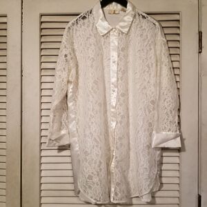 Vtg Victoria's Secret Lace Sleep Shirt S